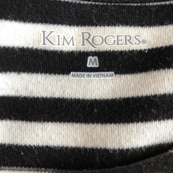 3 Kim Rogers Boat Neck 3/4 sleeves stripe shirts - Picture 4 of 4